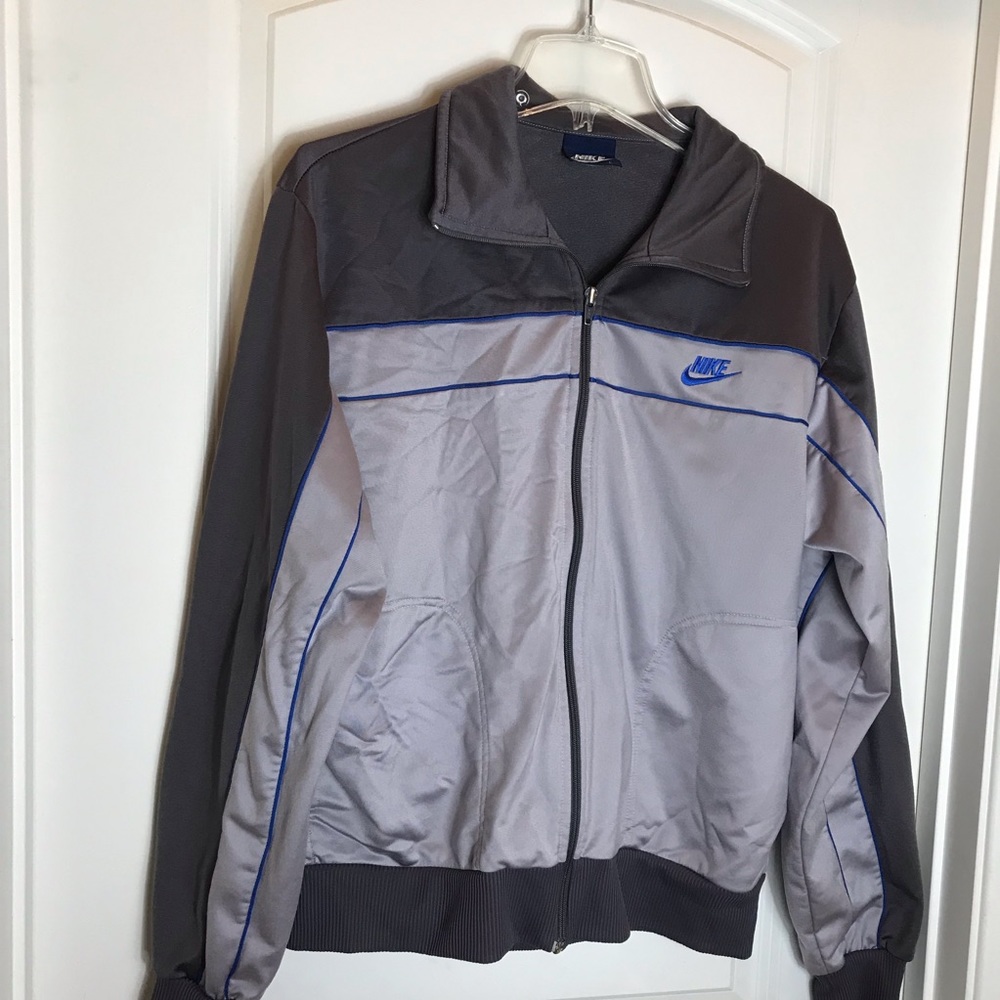 Vintage 80’s Nike Blue Tag warmup jacket gray